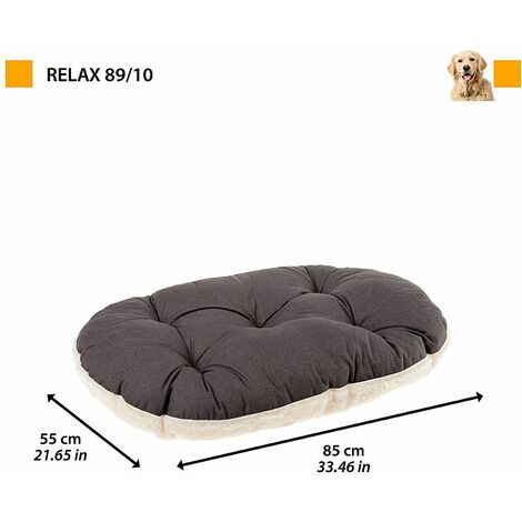 Ferplast RELAX F Cuscino in cotone e peluche per cani e gatti. Varie misure.. Variante 89/10 - Misure: 85 x 55 cm - Grigio
