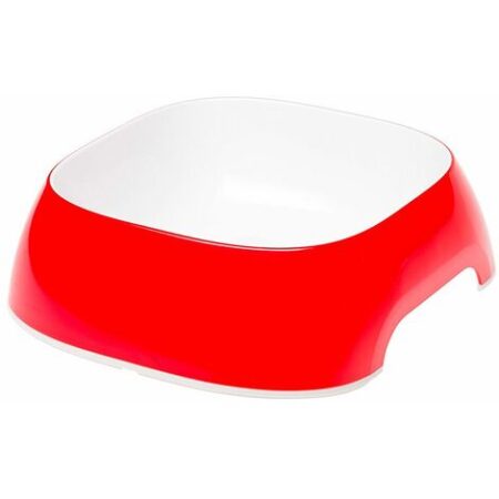 Ferplast GLAM Ciotola in plastica per cani e gatti. Capacità 0,4 litri.. Variante SMALL - Misure: 15 x 13.5 x h 5 cm - 0.4 L - Rosso