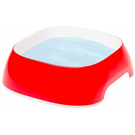 Ferplast GLAM Ciotola in plastica per cani e gatti. Capacità 0,4 litri.. Variante SMALL - Misure: 15 x 13.5 x h 5 cm - 0.4 L - Rosso