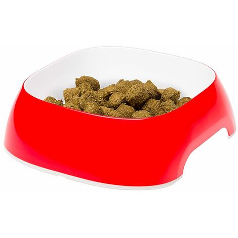 Ferplast GLAM Ciotola in plastica per cani e gatti. Capacità 0,4 litri.. Variante SMALL - Misure: 15 x 13.5 x h 5 cm - 0.4 L - Rosso
