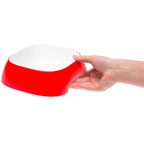 Ferplast GLAM Ciotola in plastica per cani e gatti. Capacità 0,4 litri.. Variante SMALL - Misure: 15 x 13.5 x h 5 cm - 0.4 L - Rosso