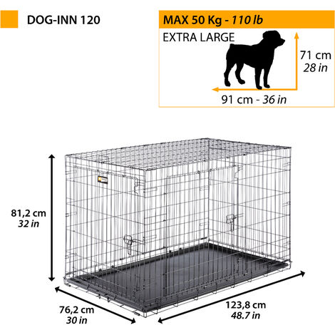 Ferplast DOG INN Box pieghevole per cani in varie misure.. Variante DOG-INN 120 - Misure: 123.8 x 76.2 x h 81.2 cm - Nero
