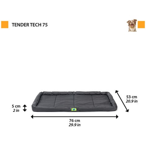 Ferplast TENDER TECH Materassino in tessuto tecnico per cani. Varie misure. . Variante 75 - Misure: 76 x 53 x h 5 cm - Nero
