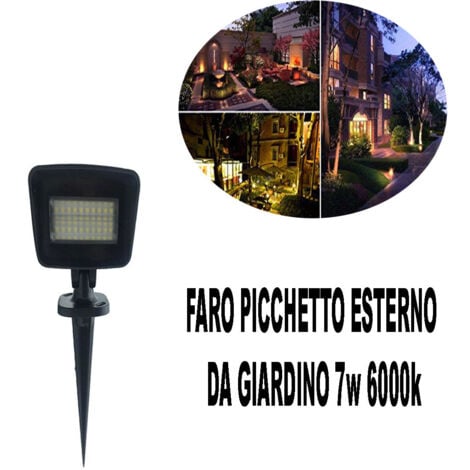 FARO PICCHETTO ESTERNO DA GIARDINO 60 LED SMD LUCE FREDDA 7W DR 490LM 6000K