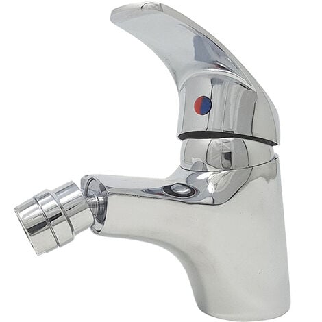 Rubinetto miscelatore bidet bagno grigio silver testa mobile cromato basic 8413
