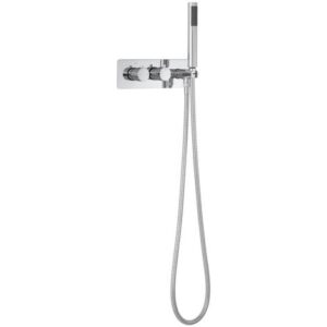 Hudson Reed Mirage Miscelatore Doccia Termostatico Rotondo a 2 Vie con Deviatore Integrato e Doccetta