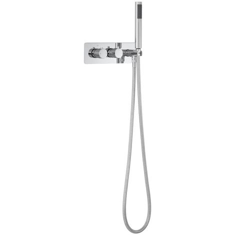 Hudson Reed Mirage Miscelatore Doccia Termostatico Rotondo a 2 Vie con Deviatore Integrato e Doccetta