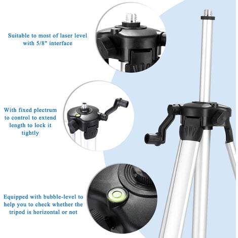 Livella laser con 16 linee laser orizzontali e verticali, autolivellante ≤3°, fornita con telecomando e 2 batterie, treppiede incluso, con visualizzazione della batteria sullo schermo