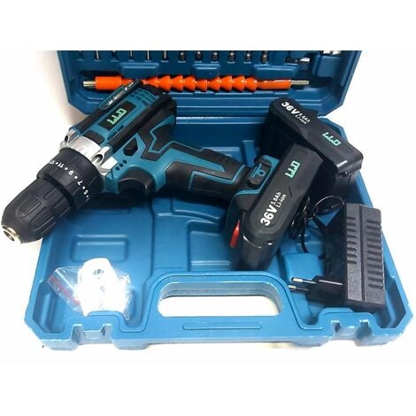 Trapano avvitatore doppia batteria a litio 36V MAX + valigetta 26 accessori LLD