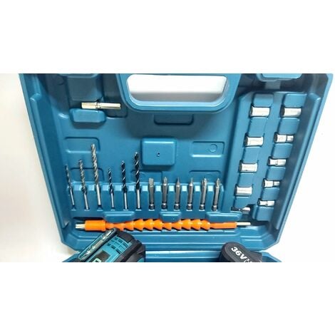 Trapano avvitatore doppia batteria a litio 36V MAX + valigetta 26 accessori LLD