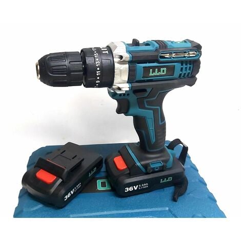 Trapano avvitatore doppia batteria a litio 36V MAX + valigetta 26 accessori LLD
