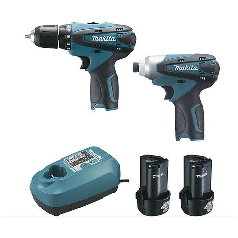 MAKITA - Kit/Cofanetto Trapano + Avvitatore 10,8 V Li-Ion 1,3 Ah DF330D + TD090D - LCT204J
