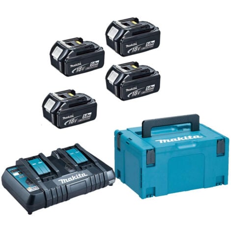 Pack 4 Batterie 5 Ah + Caricabatteria doppio MAKITA - 197626-8