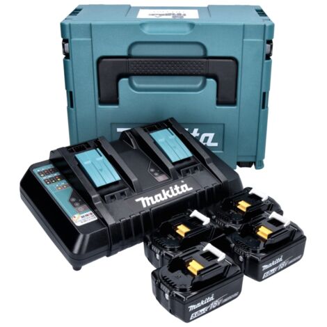 Pack 4 Batterie 5 Ah + Caricabatteria doppio MAKITA - 197626-8
