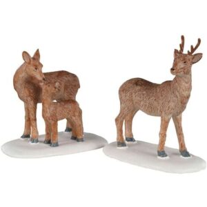 Decorazione “Set di famiglia di cervi di 2” per Villaggio di Natale e presepe