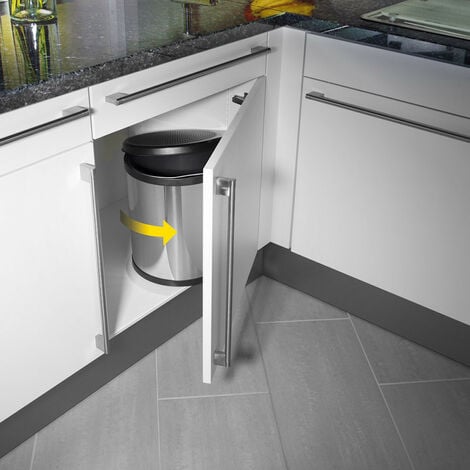 Hailo - Pattumiera da incasso in acciaio inox da 15 litri - Compact-Box M