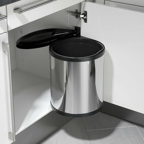 Hailo - Pattumiera da incasso in acciaio inox da 15 litri - Compact-Box M