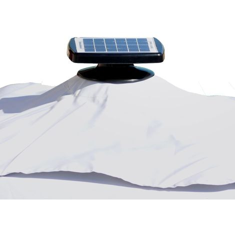 OMBRELLONE DA GIARDINO 3X3 DECENTRATO CON PANNELLO SOLARE E 24 LED GIA MONTATI