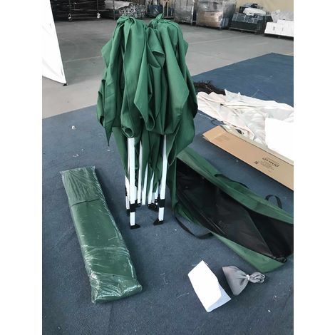 GAZEBO PIEGHEVOLE DA GIARDINO VERDE CON TELI LATERALI E FINESTRA 3X3 AUTOMATICO FIERA