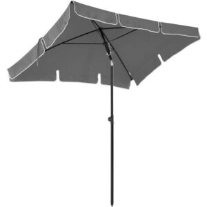 Sombrilla de Jardín Rectangular, Parasol, Protección Solar, Mecanismo de Inclinación, Toldo de Poliéster con Bolsa de Transporte, para Jardín, Balcón, Patio, Base no Incluida, Gris