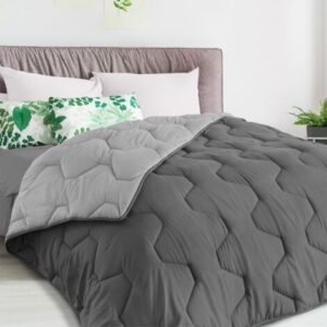 Piumino 200×200 cm biface grigio chiaro e grigio 300 gr ABBY