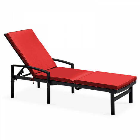 Cuscino per lettino prendisole rosso 186 x 53 x 5 cm