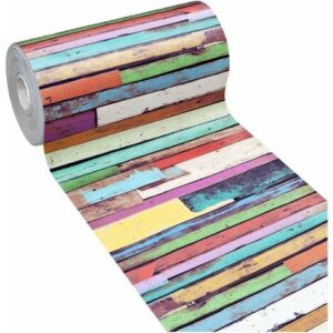 Tappeto Cucina Gomma Pvc Corsia Antiscivolo Lavabile Antimacchia Listelli Legno Colorati – 51×360 Cm