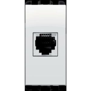 Presa telefonica rj11, 6 posizioni, 4 contatti (6/4), morsetti ad innesto rapido, 1 modulo, bianco urmet 10411.b