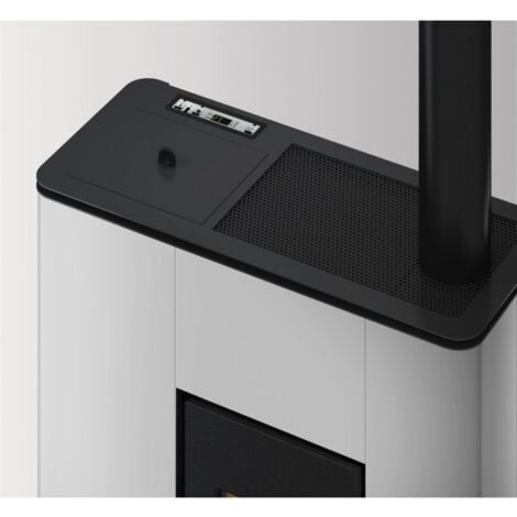 stufa a pellet slim ermetica freepoint "atrium" bianco 5,2 kw