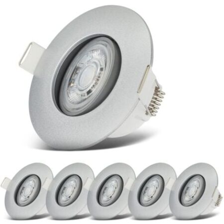 B.K.Licht - Set di 6 faretti LED da incasso 230V, faretti LED orientabili per il bagno IP65, faretti LED da soffitto, faretti LED, faretti da soffitto, lampada da bagno, 9 x 4,2 cm (DxH), cromo opaco