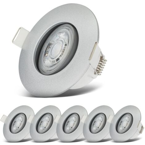 B.K.Licht - Set di 6 faretti LED da incasso 230V, faretti LED orientabili per il bagno IP65, faretti LED da soffitto, faretti LED, faretti da soffitto, lampada da bagno, 9 x 4,2 cm (DxH), cromo opaco