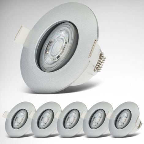 B.K.Licht - Set di 6 faretti LED da incasso 230V, faretti LED orientabili per il bagno IP65, faretti LED da soffitto, faretti LED, faretti da soffitto, lampada da bagno, 9 x 4,2 cm (DxH), cromo opaco