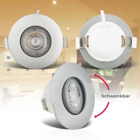 B.K.Licht - Set di 6 faretti LED da incasso 230V, faretti LED orientabili per il bagno IP65, faretti LED da soffitto, faretti LED, faretti da soffitto, lampada da bagno, 9 x 4,2 cm (DxH), cromo opaco