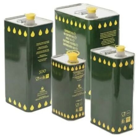 Contenitore per olio in banda stagnata con tappo ermetico e maniglia - 3 Lt