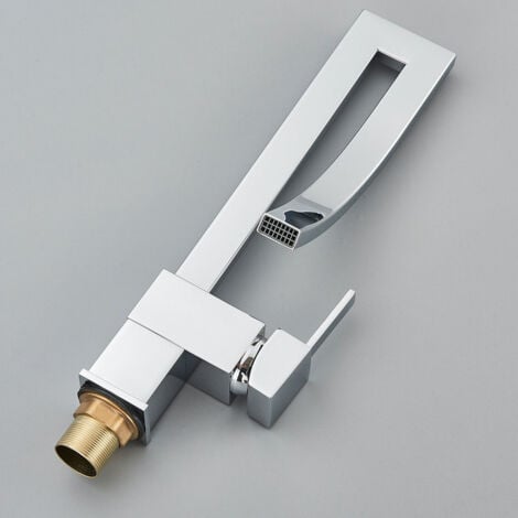 Rubinetto Bagno Lavabo Alto Cromato Onyzpily Rubinetto Miscelatore con Girevole Bocca Spruzzatore per Lavabo a Freddo e Caldo con Monocomando Rubinetto Alto Moderno
