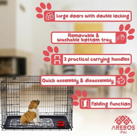 AREBOS Gabbia per cani S Cassa per cani Box per il trasporto di cani