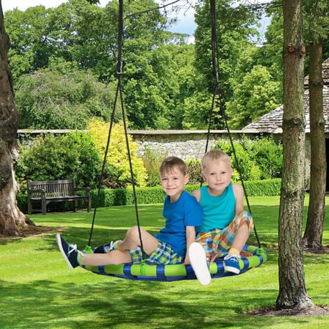 Outsunny Altalena da Giardino per Bambini 3-8 Anni Ø100cm e Corde Regolabili