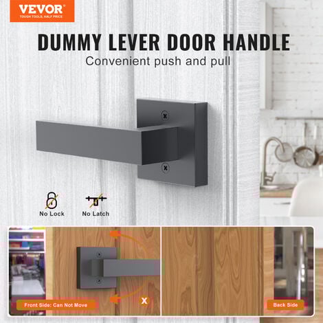 VEVOR Maniglie Decorative per Porta, 2 Maniglie Spingi/Tira su Lato Singolo Non Girevoli, Set di Maniglia Nera per Porta Lato Destro & Sinistro per Porta Senza Lucchetto, Maniglie per Porta 2 Pezzi