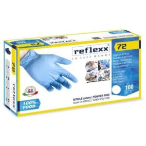 Guanti in nitrile monouso Reflexx R72 Food Line senza polvere – XL – Celeste