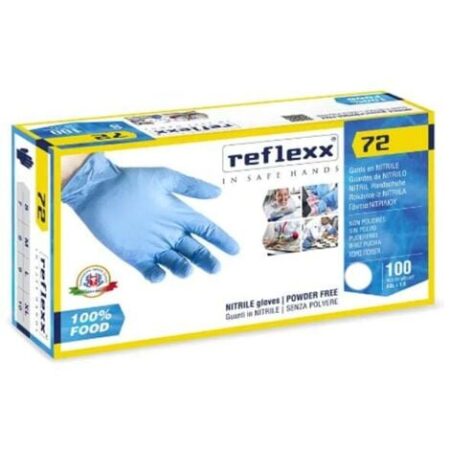Guanti in nitrile monouso Reflexx R72 Food Line senza polvere - XL - Celeste