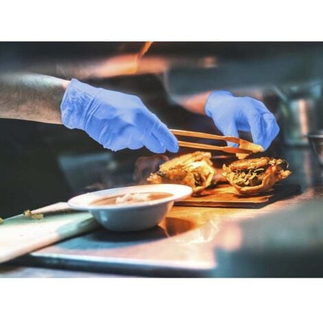 Guanti in nitrile monouso Reflexx R72 Food Line senza polvere - XL - Celeste