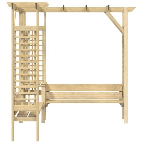 Pergola Angolare con Panca in Legno di Pino Impregnato vidaXL 497696