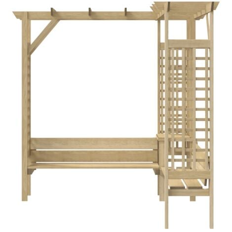 Pergola Angolare con Panca in Legno di Pino Impregnato vidaXL 497696