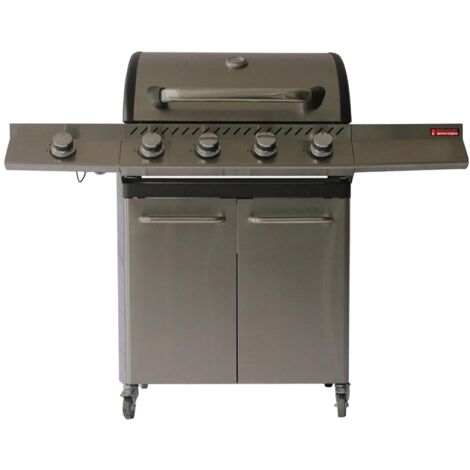 barbecue a gas sandrigarden "brasile" 4 bruciatori e fornello laterale 130x54x110 cm