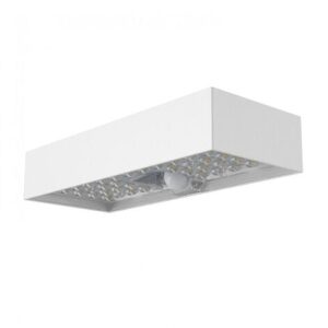 VELAMP APPLIQUE LED A CARICA SOLARE 800 LUMEN, CON RILEVATORE DI MOVIMENTO. BIANCO