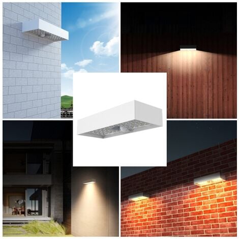 VELAMP APPLIQUE LED A CARICA SOLARE 800 LUMEN, CON RILEVATORE DI MOVIMENTO. BIANCO
