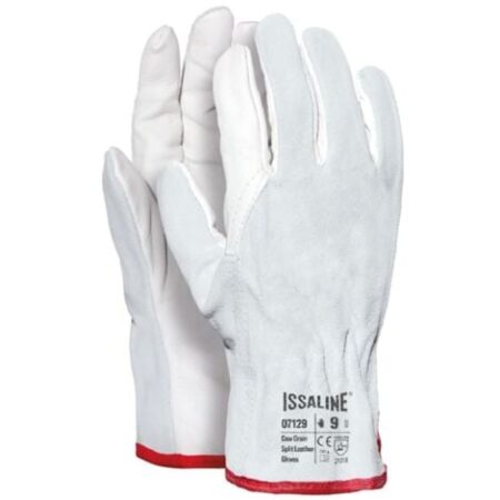 Guanti in pelle fiore Industrial Starter 07129 bianchi con dorso in crosta - 9 (L) - Blanco