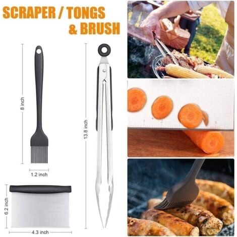 9 Pezzi Set di Spatole in Acciaio Inox, Set di Accessori Professionali per Piastra Calda, Set di Utensili per Barbecue, Spatola Plancha per Teppanyaki, Utensili per barbecue