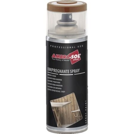 Impregnante per Legno Spray AMBRO-SOL finitura poliuretanico professionale 400ml – col. ROVERE