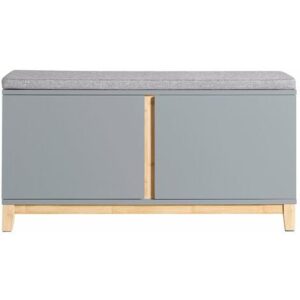 SoBuy Panca Scarpiera Ingresso Con Seduta, Cassapanca Contenitore Con 2 Ante, 90x34x46cm FSR117-HG